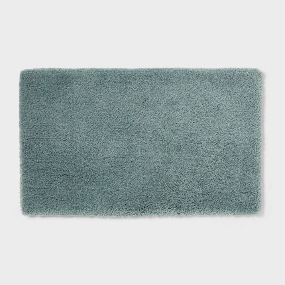 Open Box - Threshold - 24"x40" Spa Plush Bath Rug Sage Green - Threshold Gray
